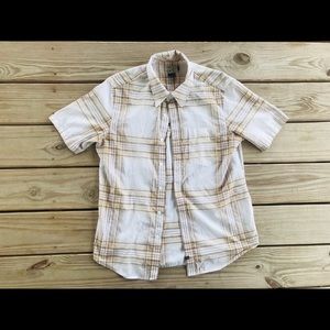 Men’s O’Neill Button Down Shirt Brown/White Sz S